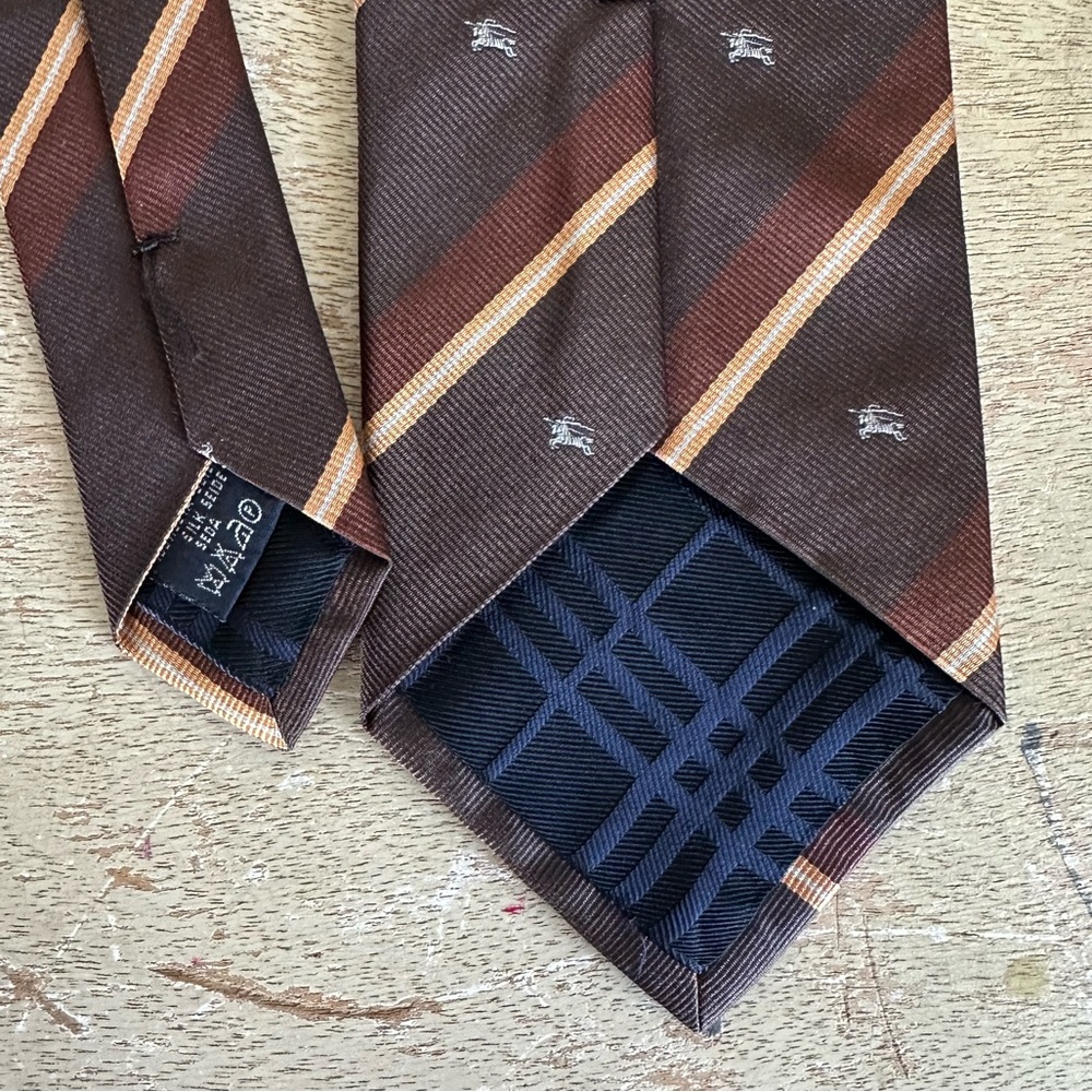 Burberry Brown Silk Tie - Picture 10 of 12